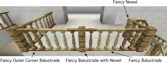 Stair Railings Minecraft : How To Make A Kitchen In Minecraft B C Guides : Basically put a set of stairs on top of the blocks where the fence posts sit on right now.